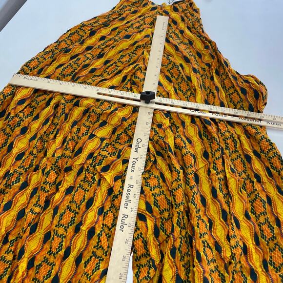 Kahindo Jumpsuit Womens Small Yellow Printed Kano V Neck Flowy Sleeveless - Picture 7 of 10